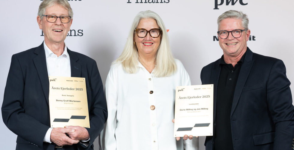 Foto: PwC. Benny Graff Mortensen fra IFAD TS samt Dorte og Jan Milling fra Milling Hotels